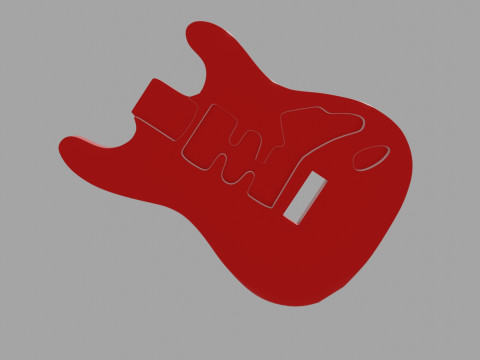 3D printable strato guitar body 3D Model