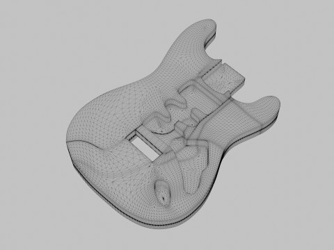 3D printable strato guitar body 3D Model