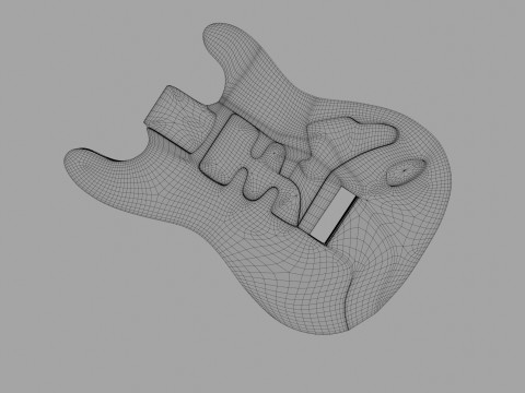 3D printable strato guitar body 3D Model