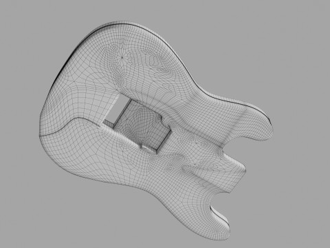 3D printable strato guitar body 3D Model
