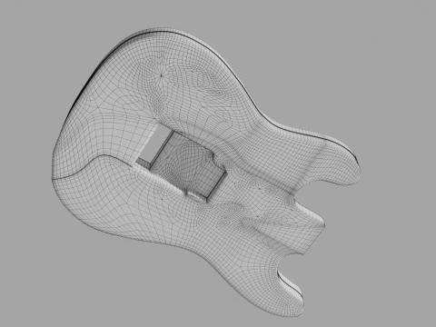 3D printable strato guitar body 3D Model