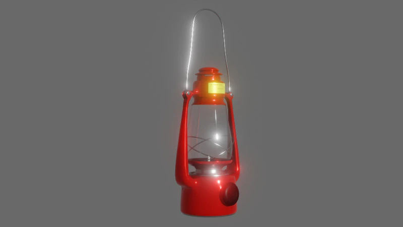 Lampada a cherosene portatile rossa Modello 3D .c4d .max .obj .3ds .fbx .stl .blend