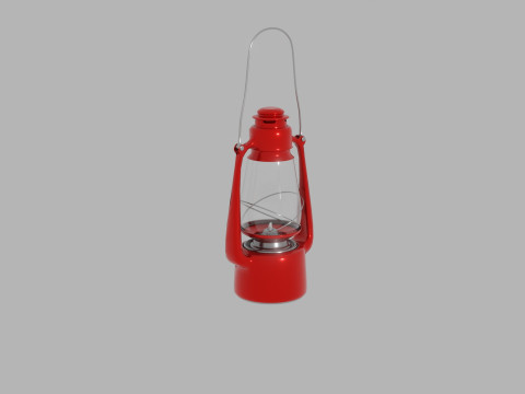 Red portable kerosene lamp Modèle 3D