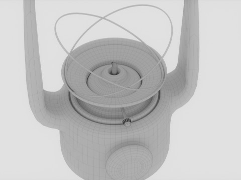 Red portable kerosene lamp Modèle 3D