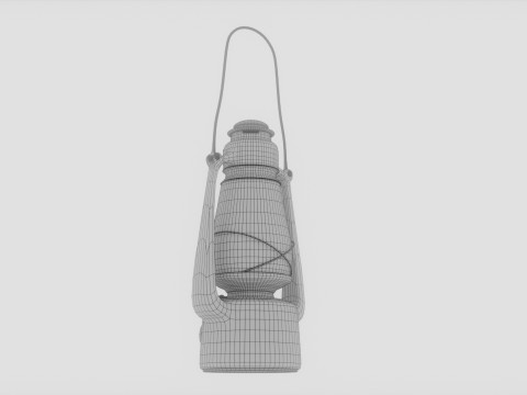 Red portable kerosene lamp Modèle 3D