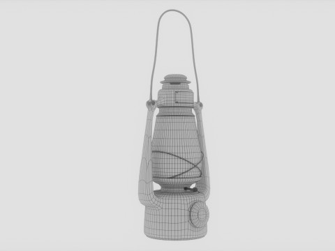 Red portable kerosene lamp Modèle 3D