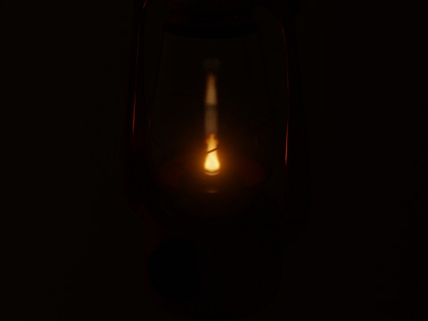 Red portable kerosene lamp Modèle 3D