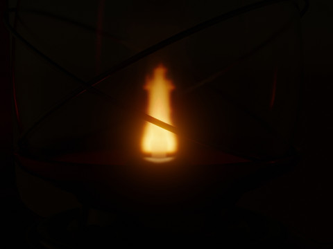 Red portable kerosene lamp Modèle 3D