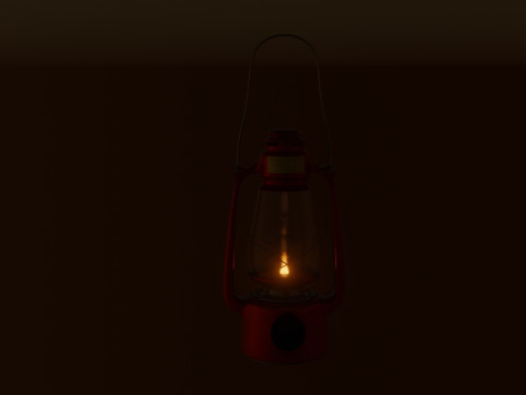 Red portable kerosene lamp Modèle 3D