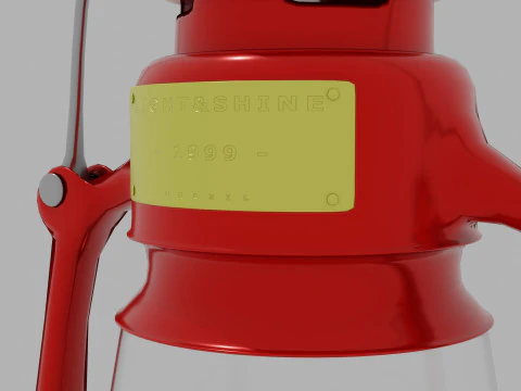 Czerwona przenośna lampa naftowa Model 3D