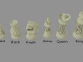 3D Printed Stylized Chessmen Collection 3D Model
