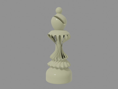 3D Printed Stylized Chessmen Collection 3D Model