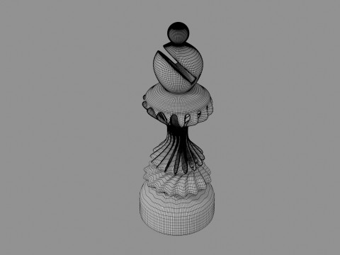 3D Printed Stylized Chessmen Collection 3D Model