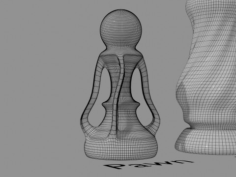 3D Printed Stylized Chessmen Collection 3D Model