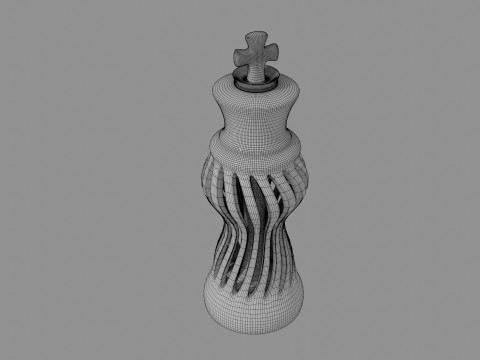 3D Printed Stylized Chessmen Collection 3D Model