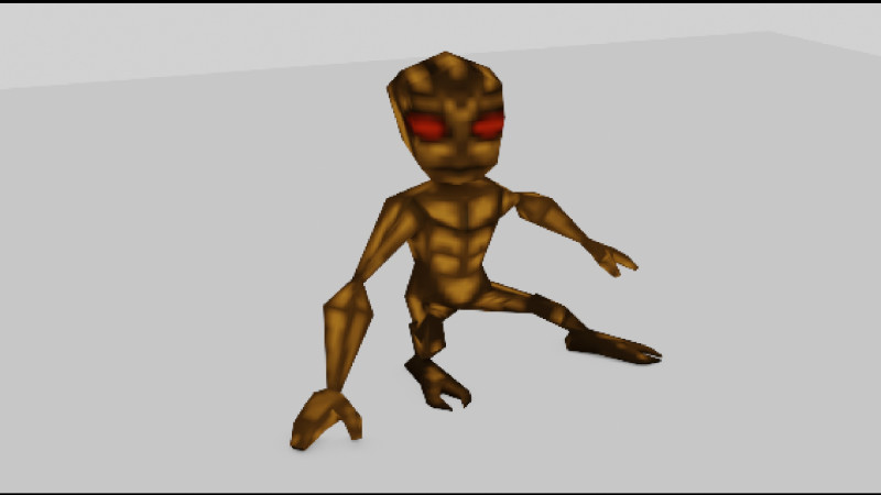 Alien of Varginha Retro Model PSX Style Low-poly 3Dモデル .c4d .max .obj .3ds .fbx .stl .blend 