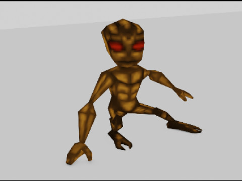 Alien of Varginha Retro Model PSX Style Low-poly Modelo 3D