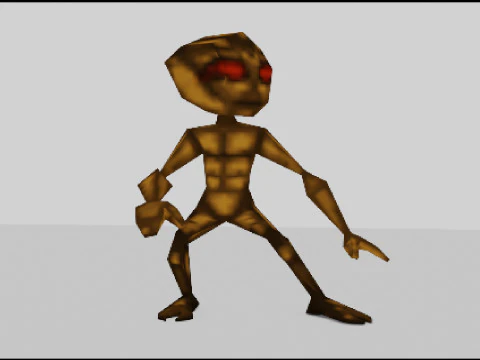 Alien of Varginha Retro Model PSX Style Low-poly 3D Model