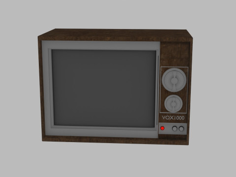 Old TV Wooden Box Modèle 3D