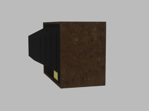Old TV Wooden Box 3D Model