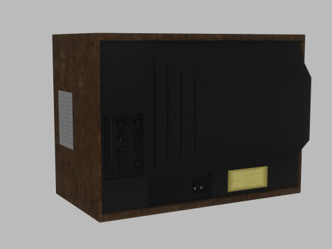 Old TV Wooden Box Modèle 3D