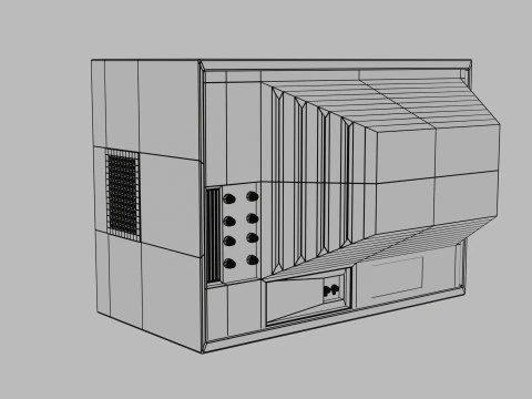 Old TV Wooden Box 3D Model