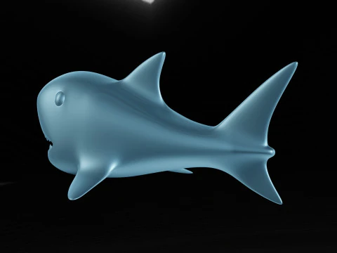 Cute Shark Cartoon 3D print model 3D Print Model