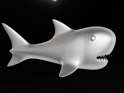 Cute Shark Cartoon 3D print model 3D Print Model