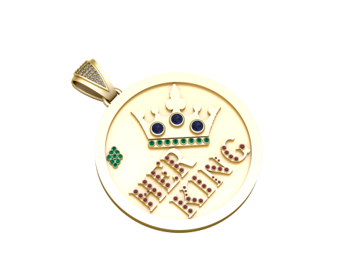 HER KING COIN PENDANT 3D PRINTABLE MODEL 3D Print Model