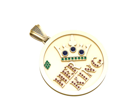 HER KING COIN PENDANT 3D PRINTABLE MODEL 3D Print Model
