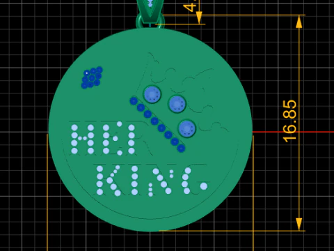 HER KING COIN PENDANT 3D PRINTABLE MODEL 3D Print Model