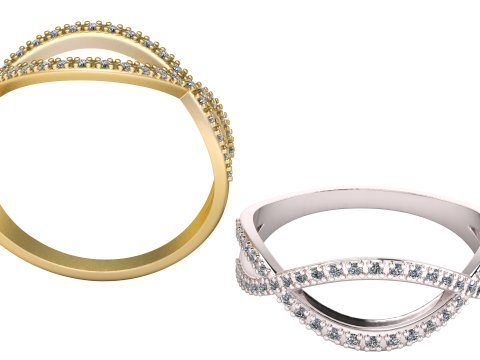 DIAMOND WEDDING BAND PENDANT 3D PRINTABLE MODEL 3D Принт Модель