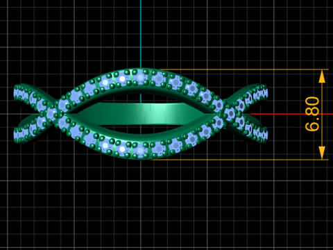 DIAMOND WEDDING BAND PENDANT 3D PRINTABLE MODEL Modelo de impresión 3D