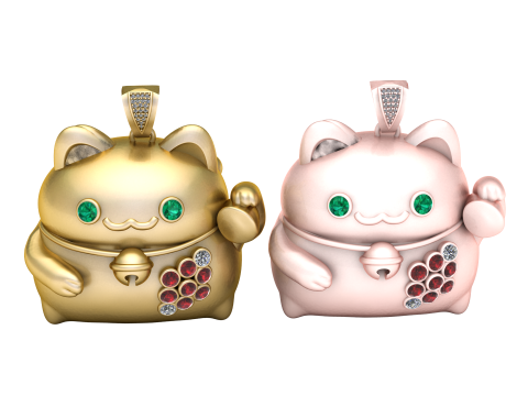 FANCY CAT PENDANT 3D PRINTABLE MODEL Modello di stampa 3D