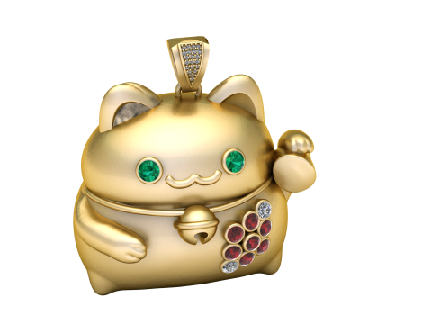 FANCY CAT PENDANT 3D PRINTABLE MODEL 3D Принт Модель