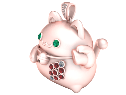 FANCY CAT PENDANT 3D PRINTABLE MODEL 3D Принт Модель