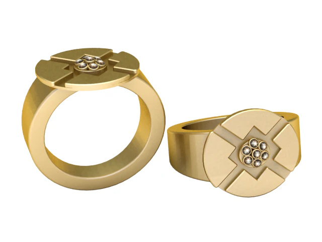 3D GOLD DIAMOUND RING 3D Print Model .c4d .max .obj .3ds .fbx .stl .blend 