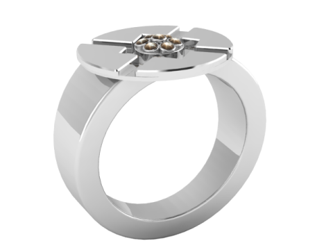3D GOLD DIAMOUND RING 3Dプリントモデル