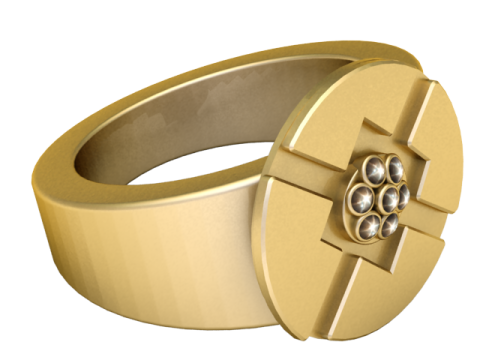 3D GOLD DIAMOUND RING 3Dプリントモデル