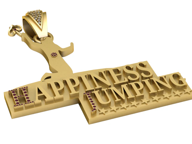 HAPPY JAMPING PENDANT 3D Print Model .c4d .max .obj .3ds .fbx .stl .blend