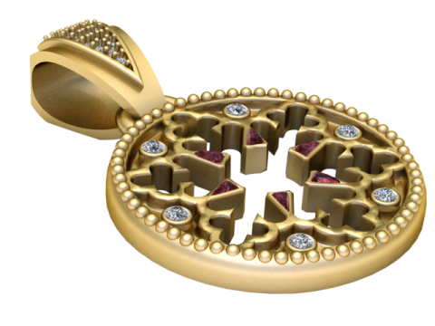 3D ЗОЛОТИЙ КУЛОН 3D Принт Модель