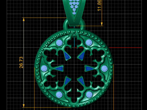 3D ЗОЛОТИЙ КУЛОН 3D Принт Модель