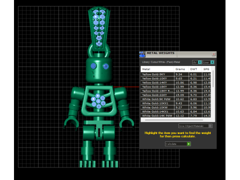 GOLD ROBOT PENDANT Model do druku 3D