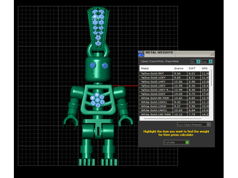 GOLD ROBOT PENDANT 3D Print Model