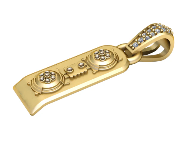 3D Gold Pendant 3D Print Model .c4d .max .obj .3ds .fbx .stl .blend