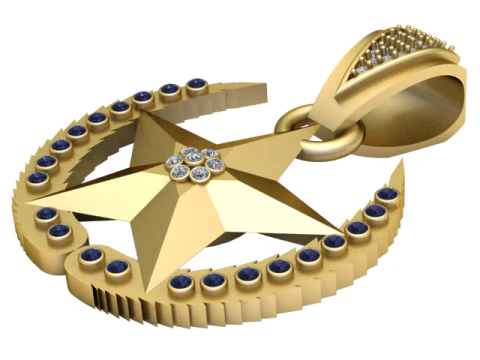 STAR GOLD PENDANT 3D Print Model