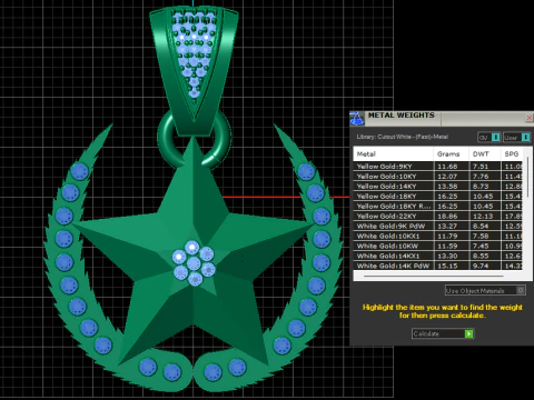 STAR GOLD PENDANT 3D Print Model
