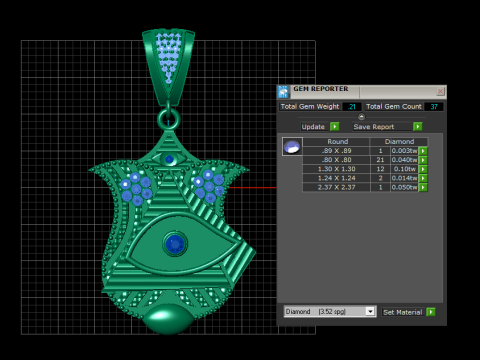 3D Gold Pendant 3D Print Model