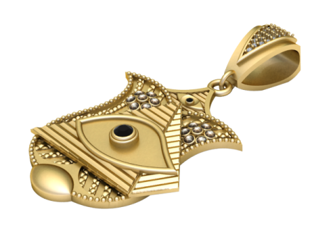 3D Gold Pendant Modèles 3D en vedette