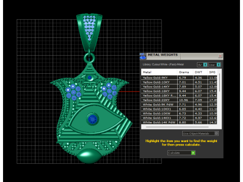 3D Gold Pendant 3D Print Model